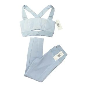 L*Space Blue Mercer Sports Bra & Leggings Matching Set Size L Light Blue